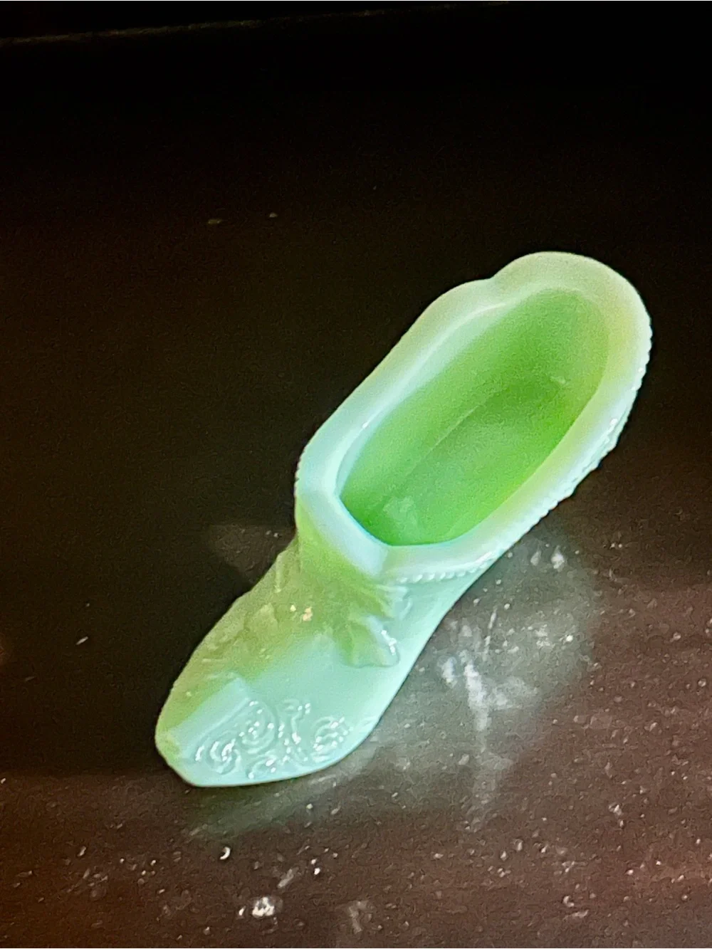 Jadeite Vintage Glass Shoe